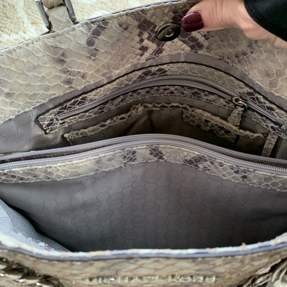 Michael Kors snakeskin python satchel purse - Picture 3 of 6